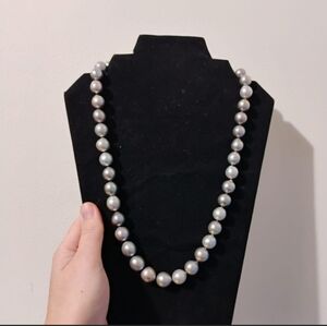 Necklace 925 gray freshwater pearls , 124.1 grms.  22"